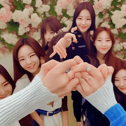 AI generated: Photo of Jisoo holding her hands outstretched towards the camera 