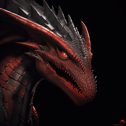AI generated: red and black drogon, in dynamic, atmosphere of darkness and horror, dramatic light, highly detailed...