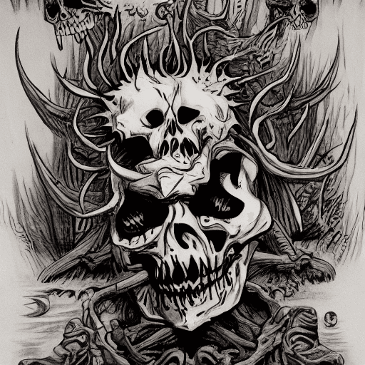 AI generated: boris brejcha skelleton demon 