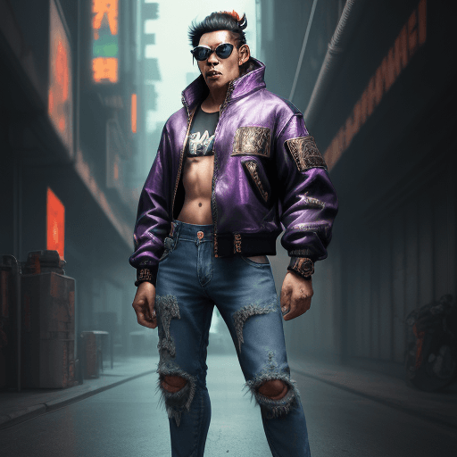 AI generated: Monkey king, fashion casual ape, sneakers, sunglasses, jeans pants, futuristic background, full figu...