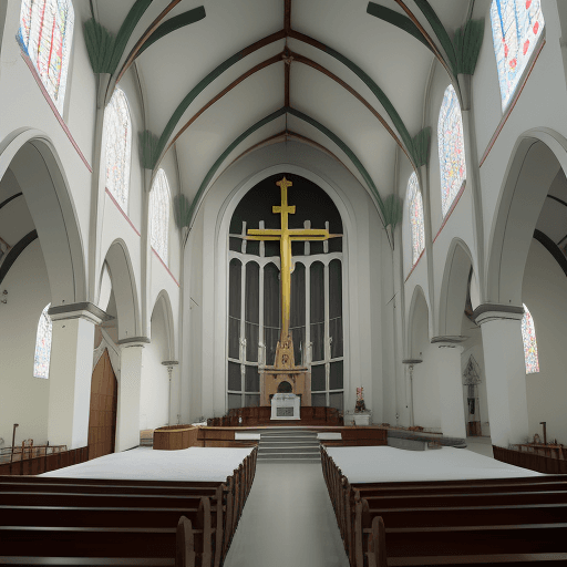 AI generated: igreja se enchendo de Deus
