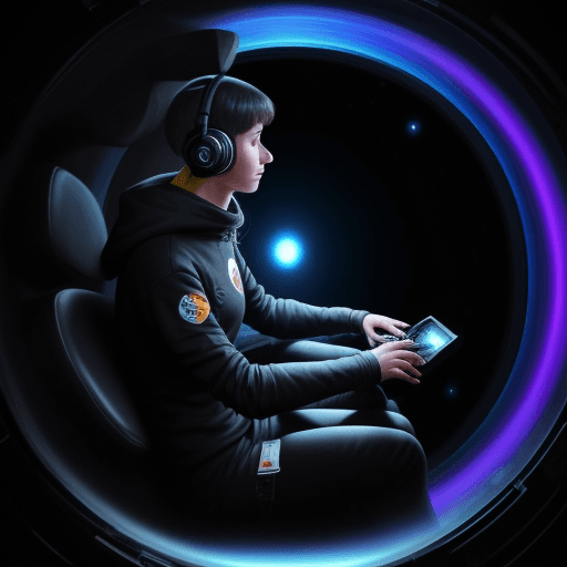 AI generated: black hole human gamer
