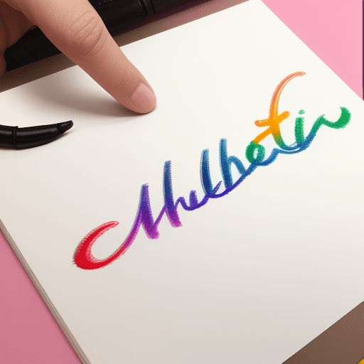 AI generated: multicolor word BTS with the word chat in cursive underneath