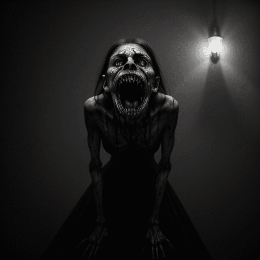 AI generated: A chilling photograph capturing the terrifying moment a demonic entity hovers menacingly above a par...