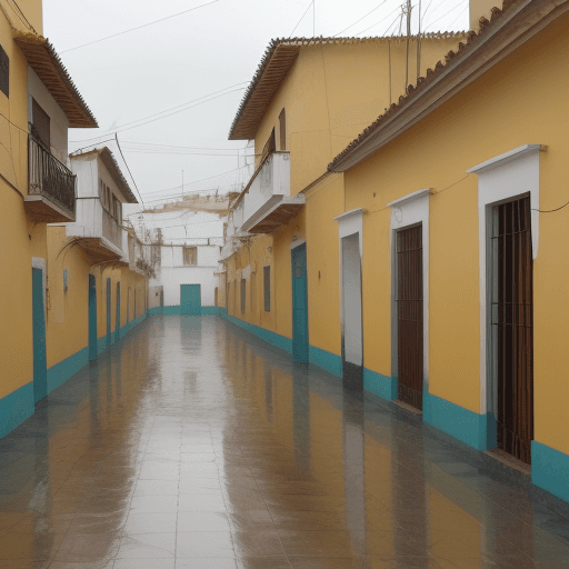 AI generated: LA CUIDAD EN MEDIO DE LA LLUVIA 