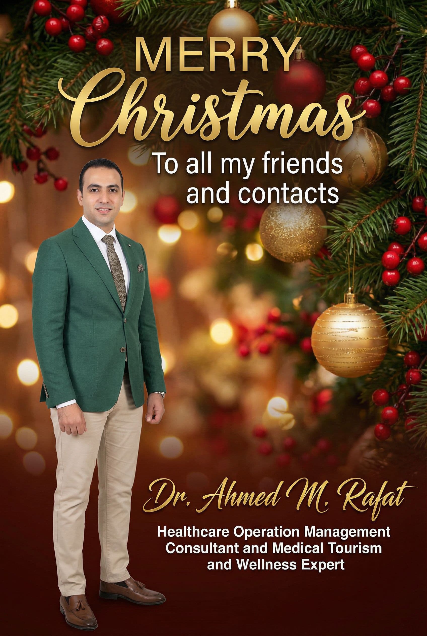 AI generated: i want a design with my picture for merry Christmas my friends and contacts on social media signed b...