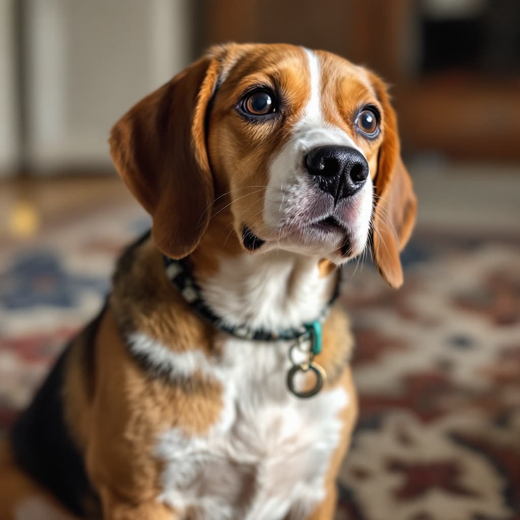 AI generated: un teckel s'amuse avec un grand beagle.