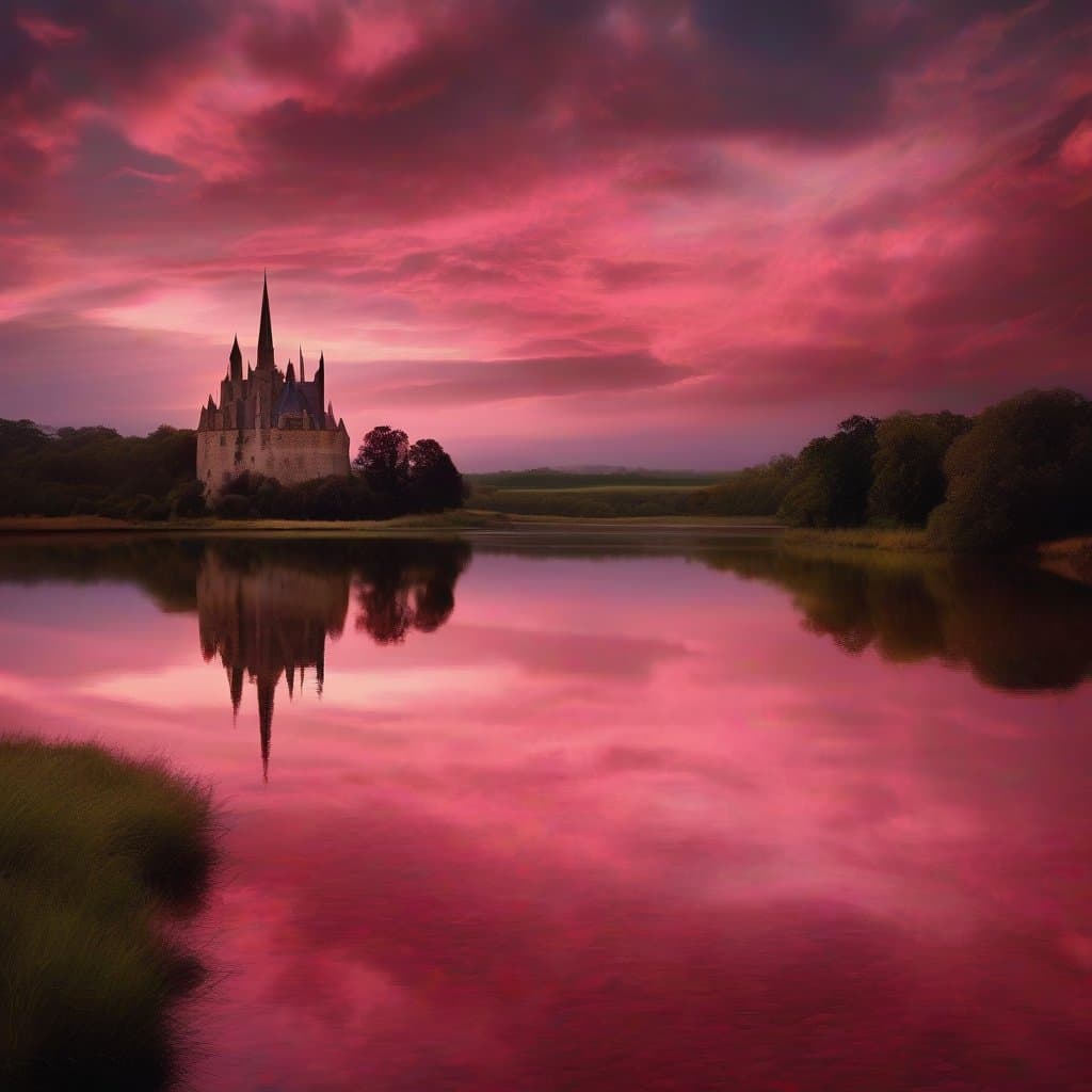 AI generated: Landscape.." The evening is filled with crystal shadows, transforming reality, rough to the point of...