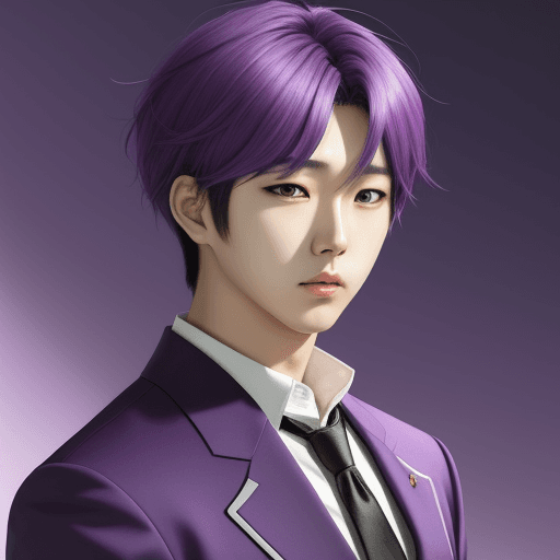 AI generated: sung jin woo (anime character), purple theme