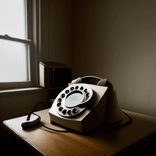 AI generated: Artistic picture of an old telephone in a room