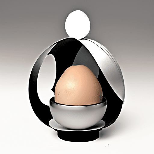 AI generated: an egg-shaped structure, it uses a kind of frame creating a circle at the base and a smaller one at ...