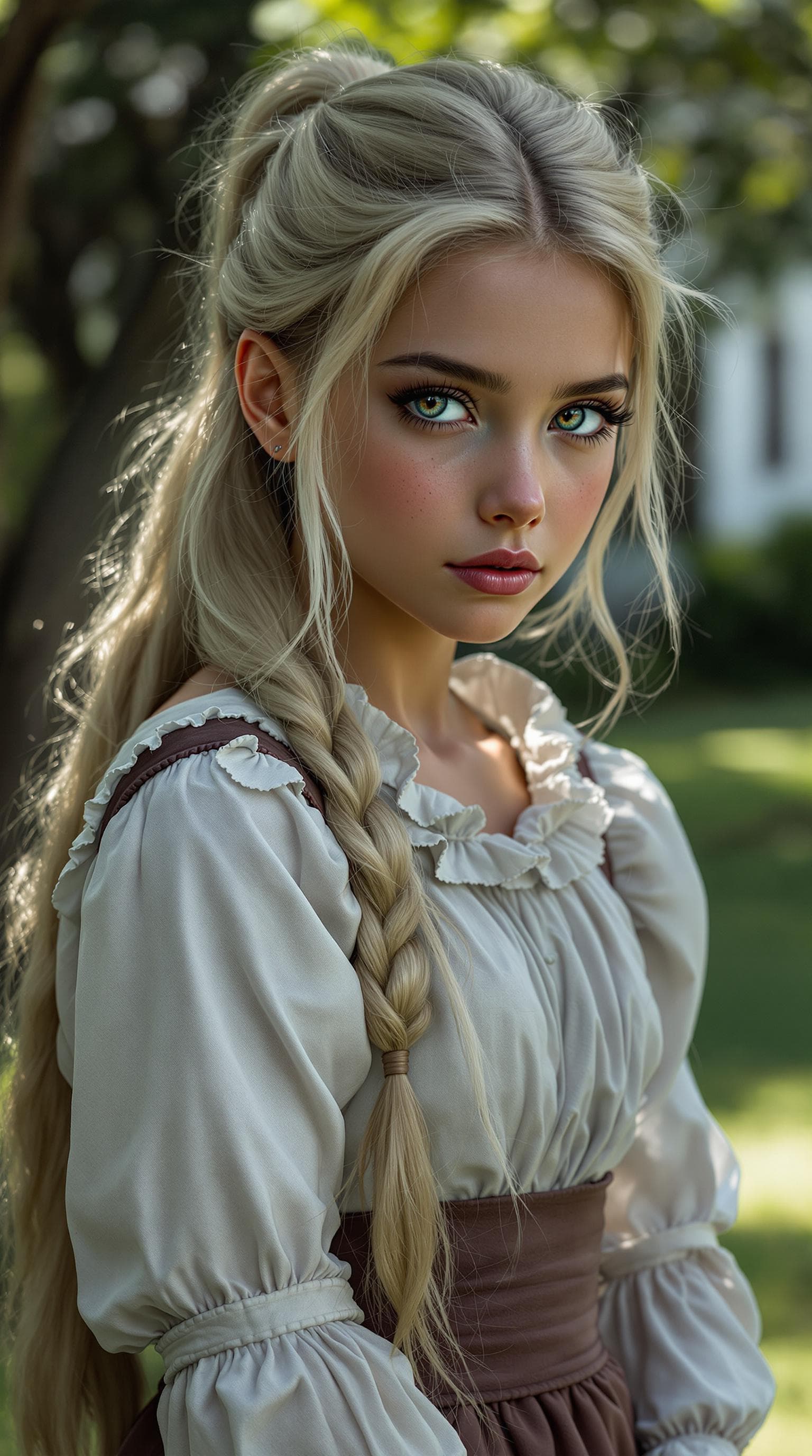 AI generated: a professional of a exceptionally of the most beautiful witch girl (age 7) in 1880's during the Sale...