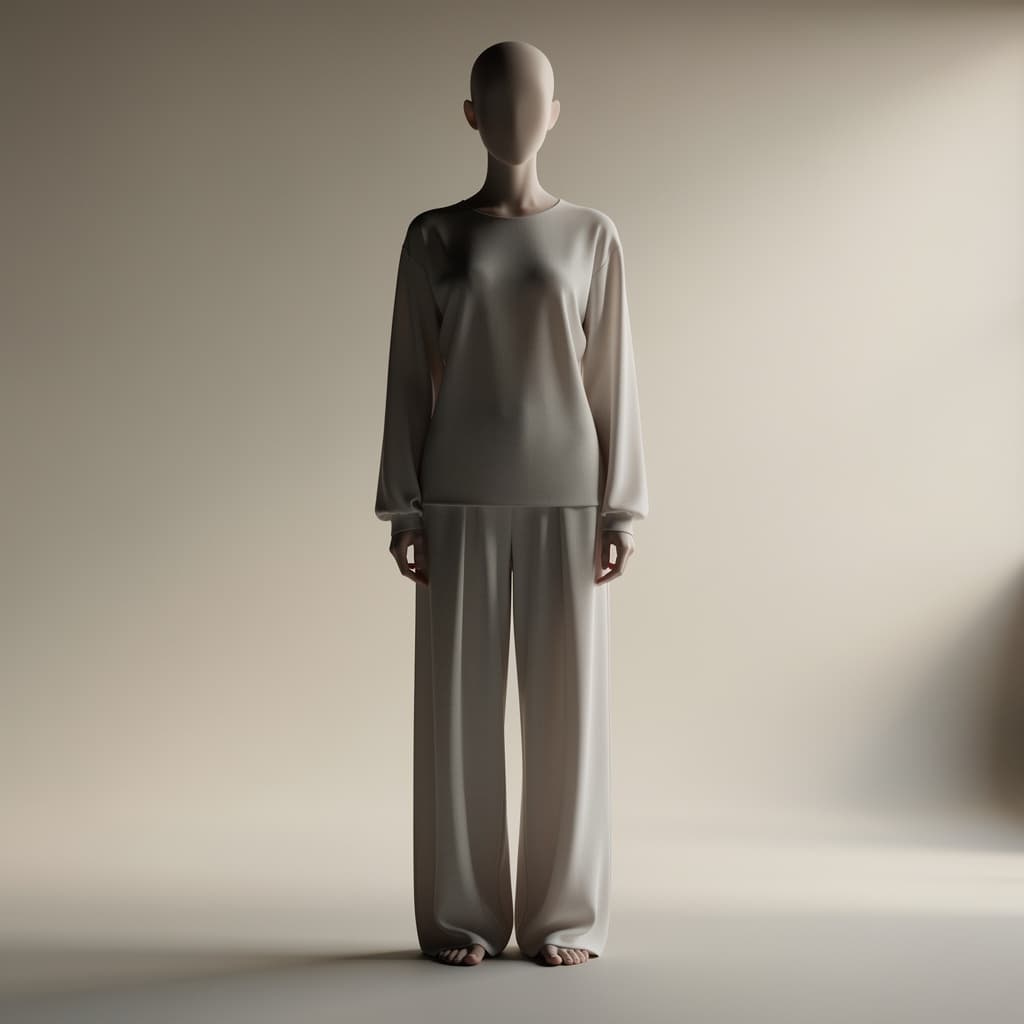 AI generated: androgynous human figure, slim elongated silhouette, full body,
faceless character, featureless face...