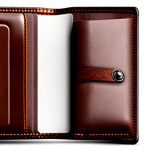 AI generated: The inside of an opened leather wallet with no cash or credit cards inside. Style: photo realistic