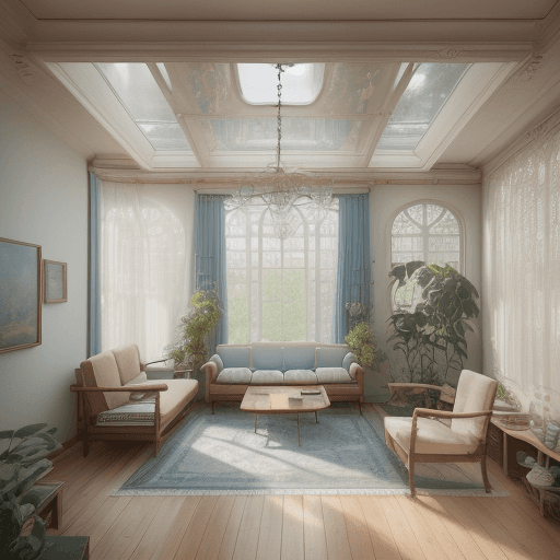 AI generated: High resolution photography interior design, dreamy sunken living room conversation pit, wooden floo...