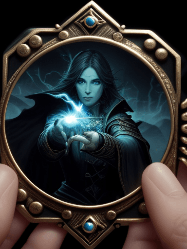 AI generated: magic the gathering frame, magical ring photo
