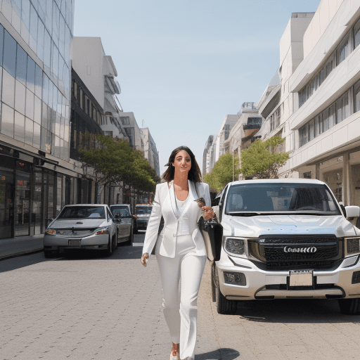 AI generated: create photo realistic image taken with Canon R6, iso 100, the image features a woman walking down a...