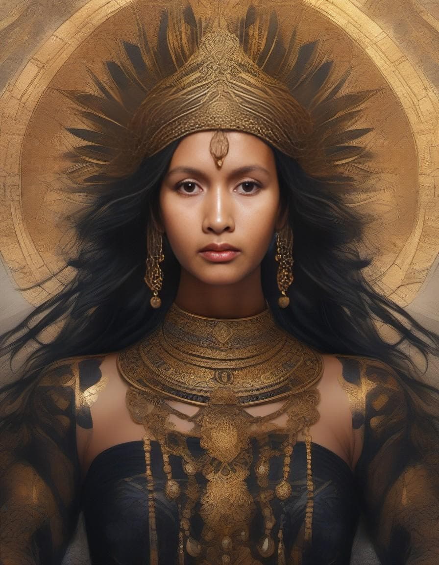 AI generated: Masterpiece close-up illustration of her highness the Intergalactic princess Iikhy the fair, unique ...