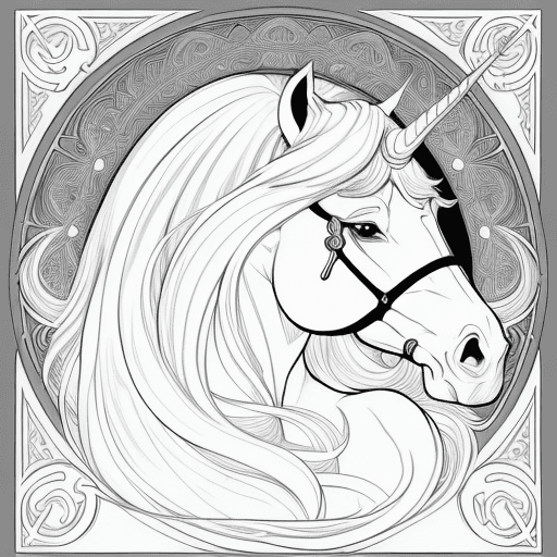 AI generated: clean simple line art of a beautiful elegant unicorn. no background. well composed, clean coloring b...