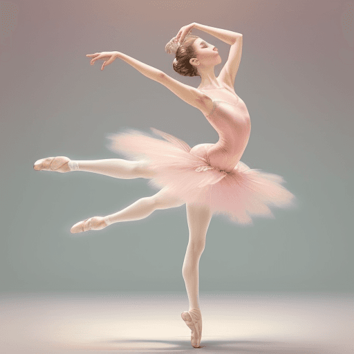 AI generated: a graceful ballerina in a captivating dance pose, reminiscent of classical ballet, set against a dre...