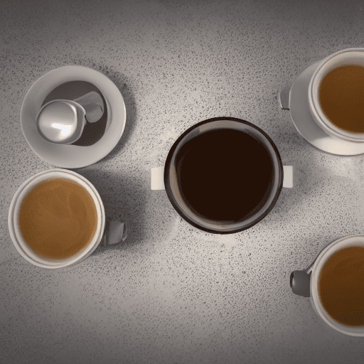 AI generated: Bicchiere di caffè freddo con ghiaccio, sfondo realistico estivo, octane render, 8k