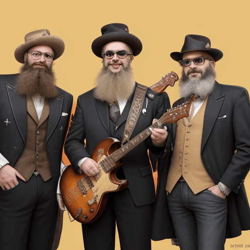 AI generated: UN MEMBRE DU GROUPE ZZTOP SORT 