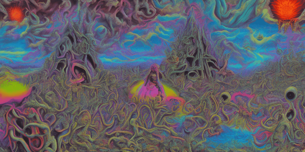 AI generated: (psychedelic bizarre), (Surrealist Dreams), (Devilcore)