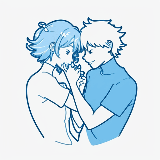 AI generated: [a minimalist web illustration: whimsical blue line art], suitable for print on demand and captivati...