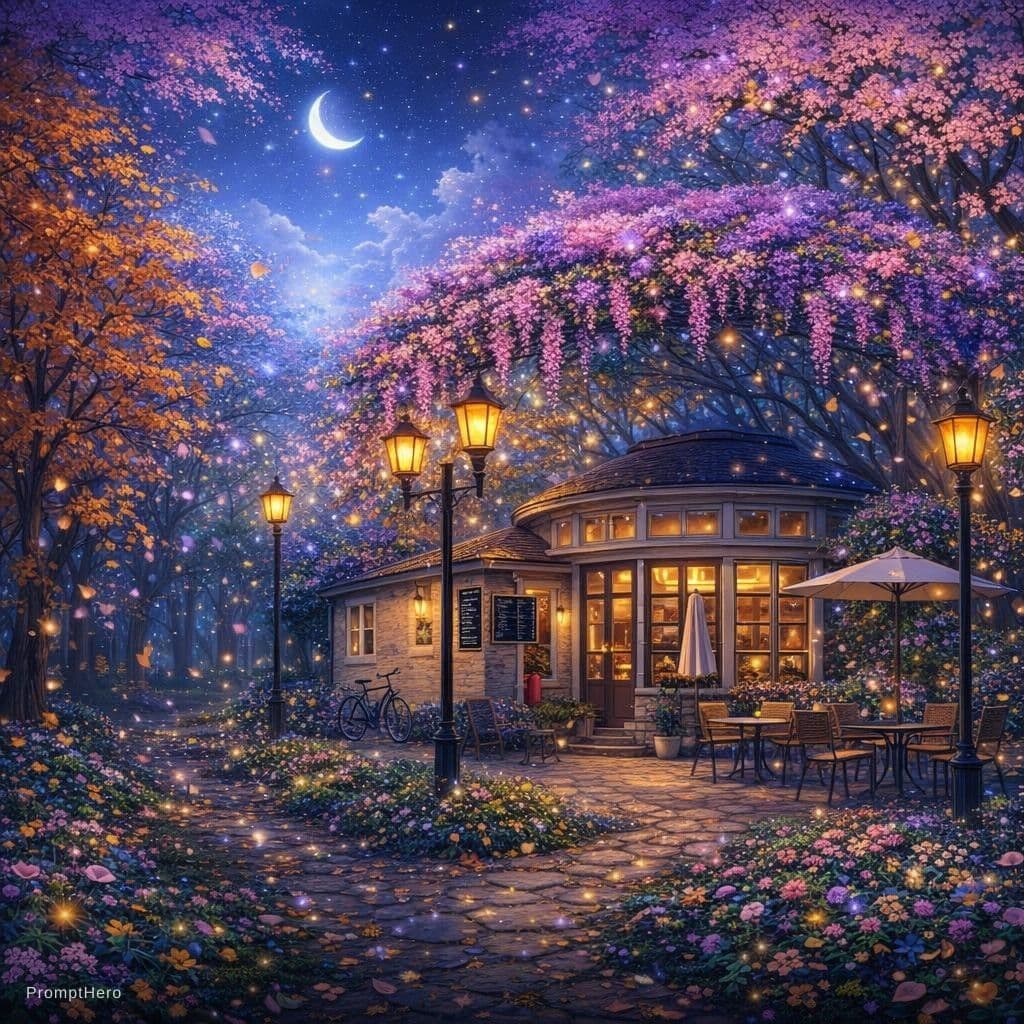 AI generated: A magical Spring Scene Mix of both pictures