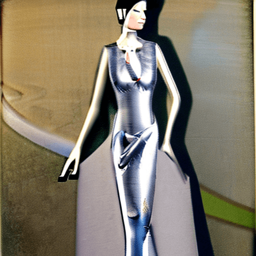 AI generated: The figure is of medium height, with a slender and graceful appearance. She wears a flowing silver g...