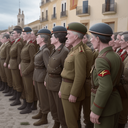 AI generated: A detailed historical scene depicting a fictional scenario after World War II where the Internationa...