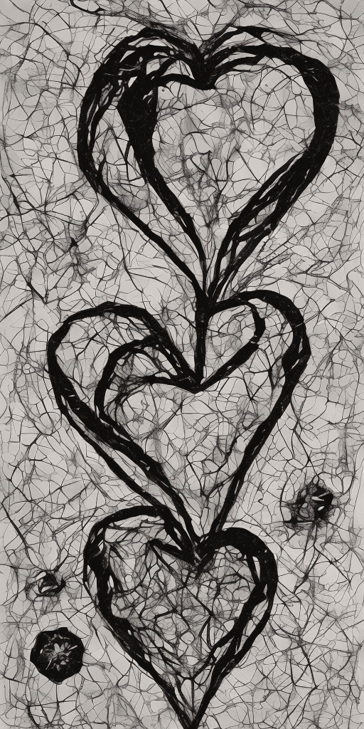 Openjourney prompt: origami black heart