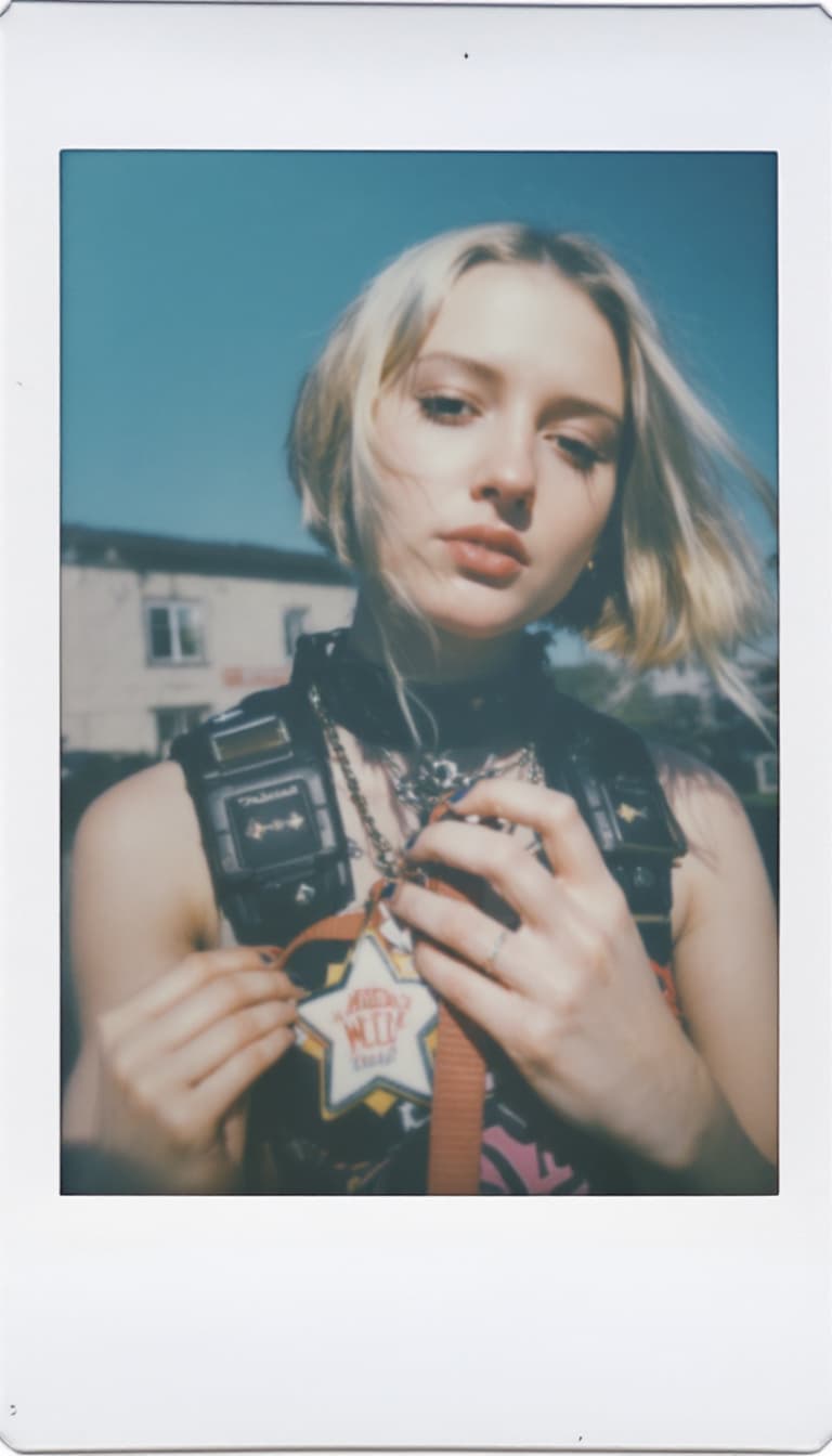 AI generated: girl, polaroid