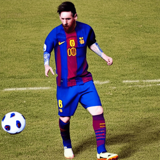 AI generated: image de messi et de critiano jouant au football en afrique