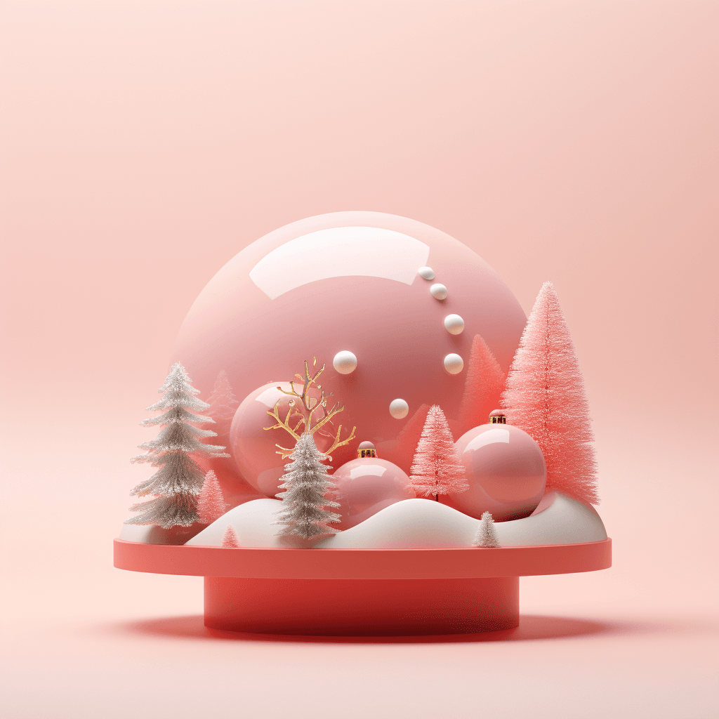AI generated: a christmas decor against a pantone peach fuzz background, in the style of innovative page design, d...