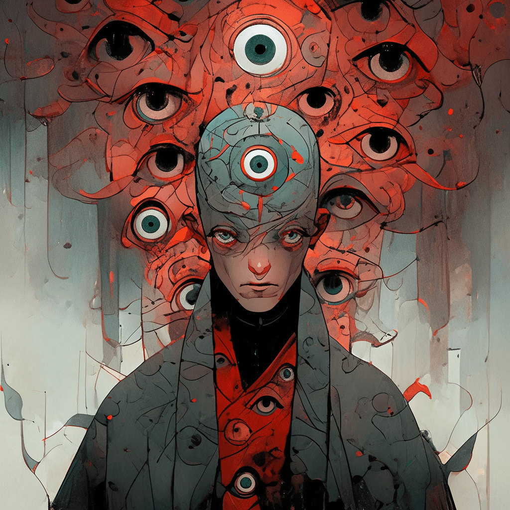 AI generated: Photorealistic surreal Lovecraft character in the styles of Sergio Toppi and Enki Bilal, fantasy mot...