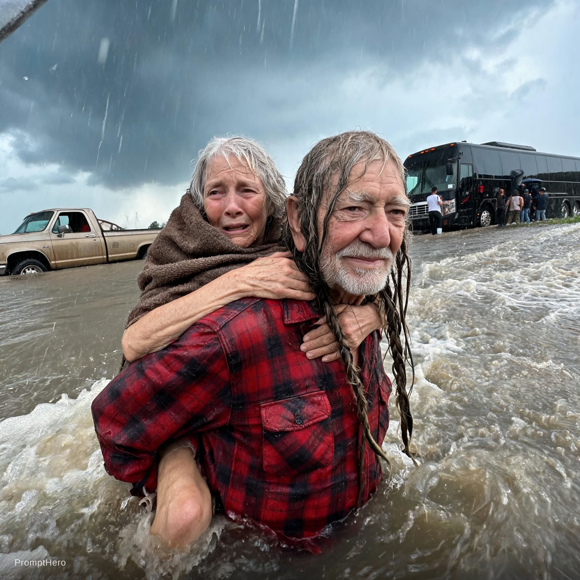 AI generated: The internet is blowing up with a leaked, raw photo. A massive, sudden flash flood hit a rural highw...