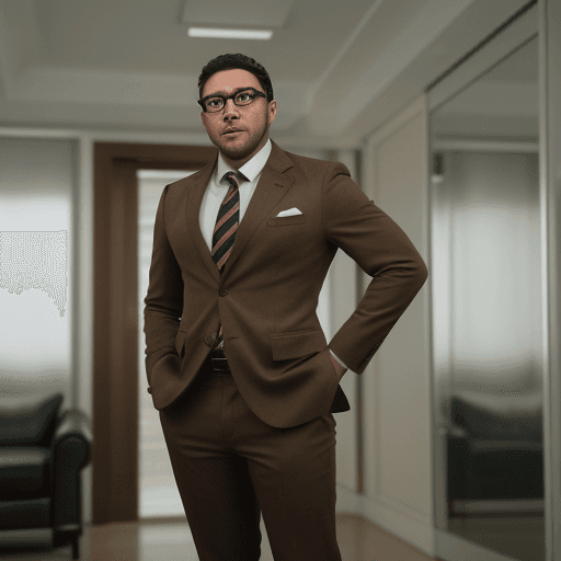AI generated: Professional hyper-realistic full-body photo with arms in the shape of a victory of a 28-year-old ma...