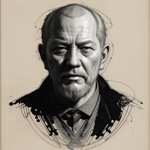 AI generated: portrait of old man, pen and ink, intricate line drawings, by craig mullins, ruan jia, kentaro miura...