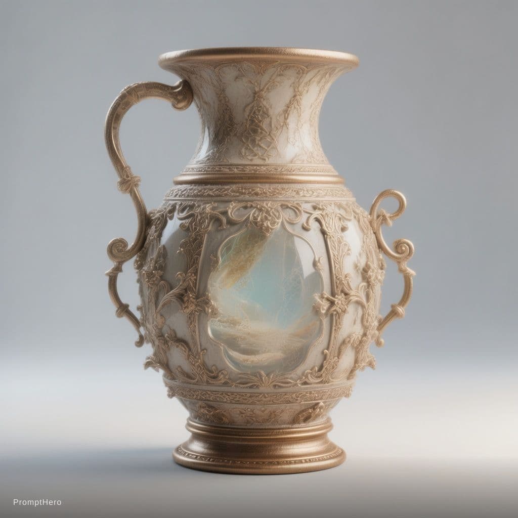 AI generated: Create an ORIGINAL 3D object such as a vase, lamp, or furniture piece. 
Style: realistic, high-detai...