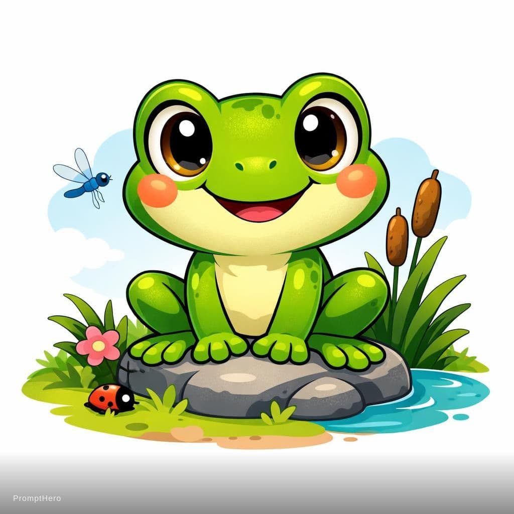 AI generated: Cartoon frog 
