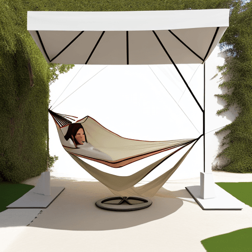 AI generated: chillout hamaca, minimalist design with roman inspiration