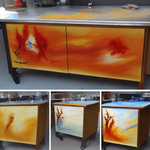 AI generated: AIR BRUSH PAINTING A KITCHEN CABINET