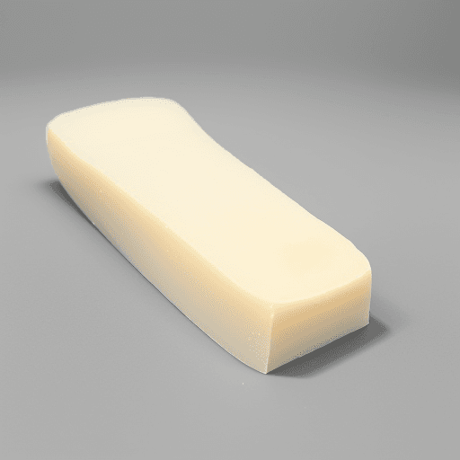 AI generated: Generate a visually appealing image of a bar soap. The main bar should be 6 inches long, and 3 inche...