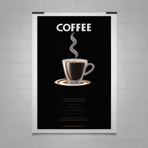 AI generated: a poster of coffee, have  "unseen matter coffee" in middle for decorate