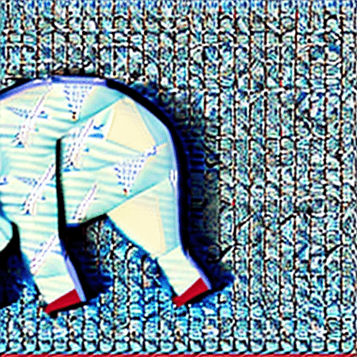 AI generated: logo designed with a 3d origami elephant on blue background