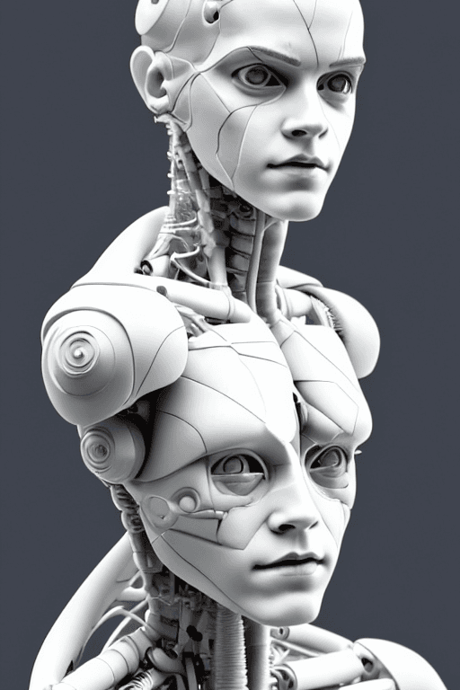 AI generated: cyborg woman emma watson Miyazaki| with a visible detailed brain| muscles cable wires| biopunk| cybe...