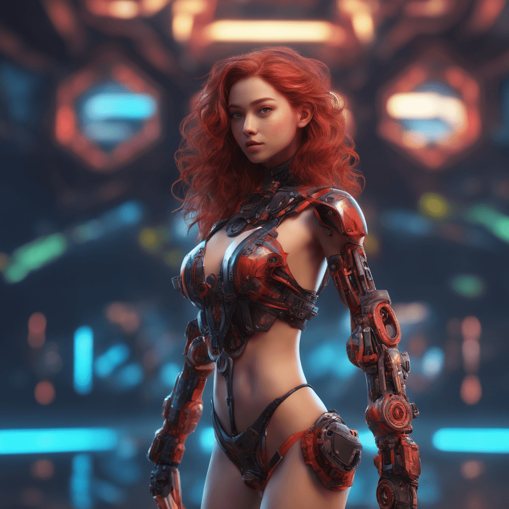AI generated: masterpiece, centered, dynamic pose, 1girl, cute, calm, intelligent, red wavy hair, standing, batik ...