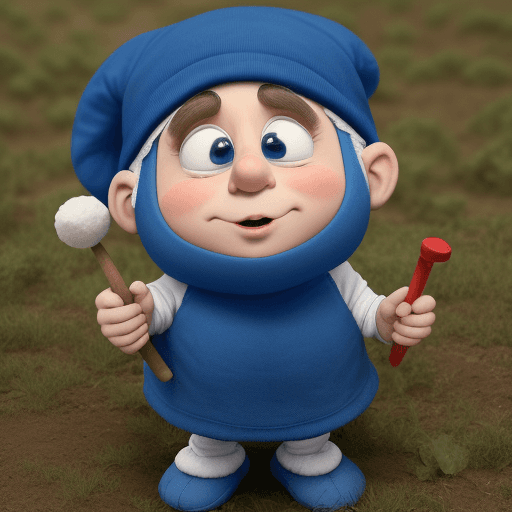 AI generated: Pitufos son pequeños y azules con una cola redonda. Están vestidos con un gorro frigio y medias blan...
