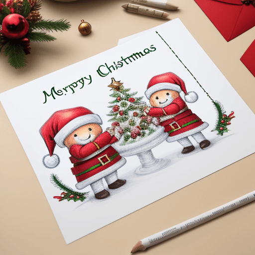AI generated: detailed drawing christmas cards
